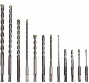 Rotary hammer drills with carbide inserts