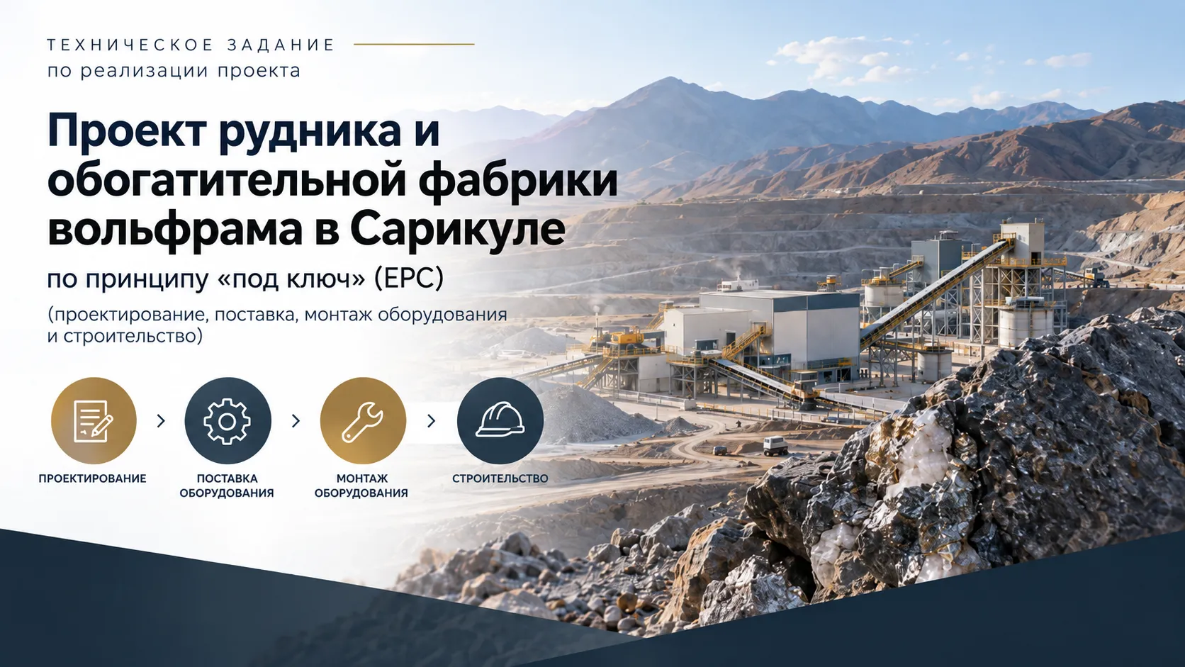 Sariqulida volfram koni va qayta ishlash zavodi loyihasini, (loyihalash, xarid qilish, o'rnatish va qurish - EPC)