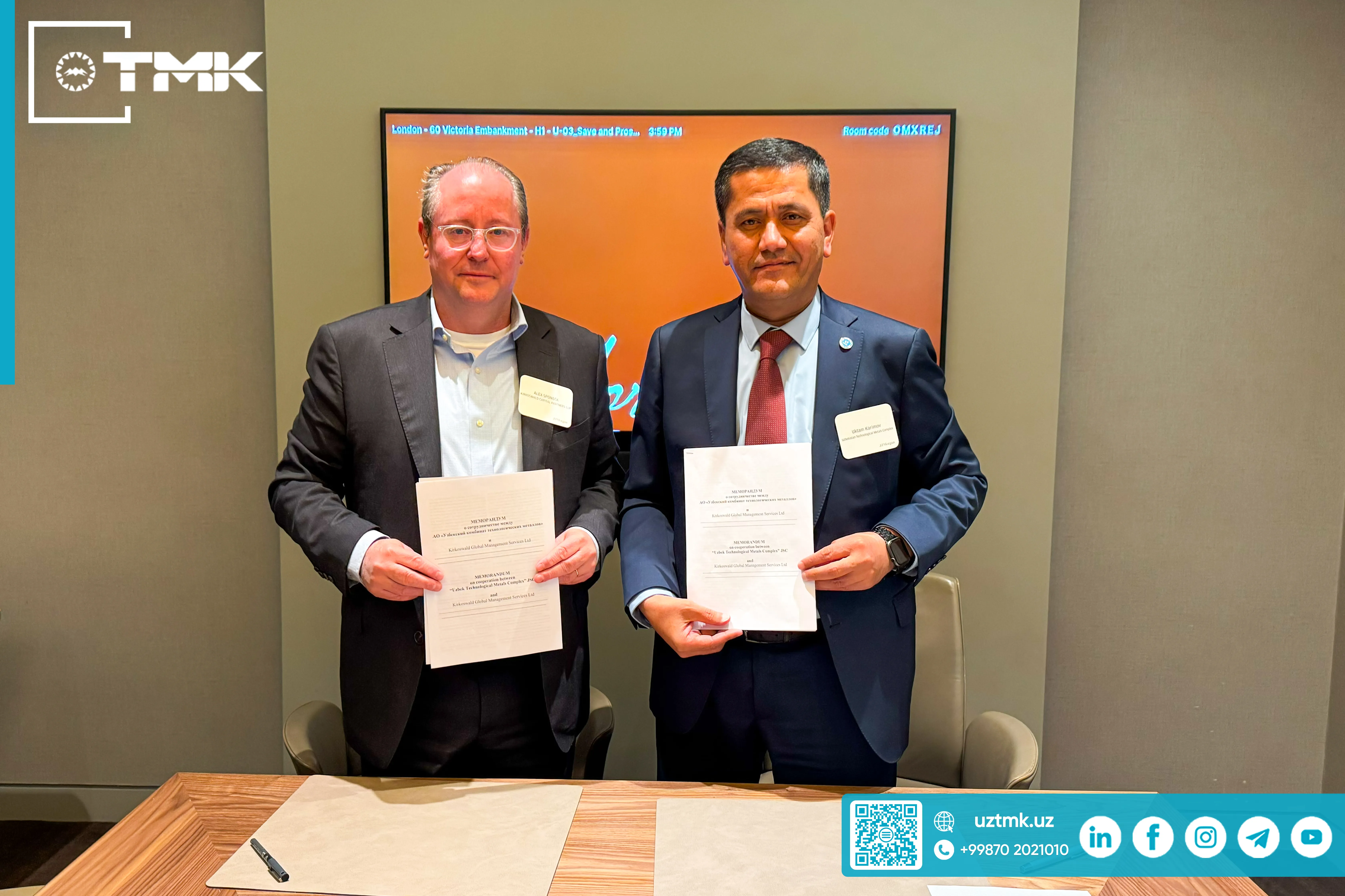 TMK Reaches Major Agreements with Leading International Investors in the United Kingdom