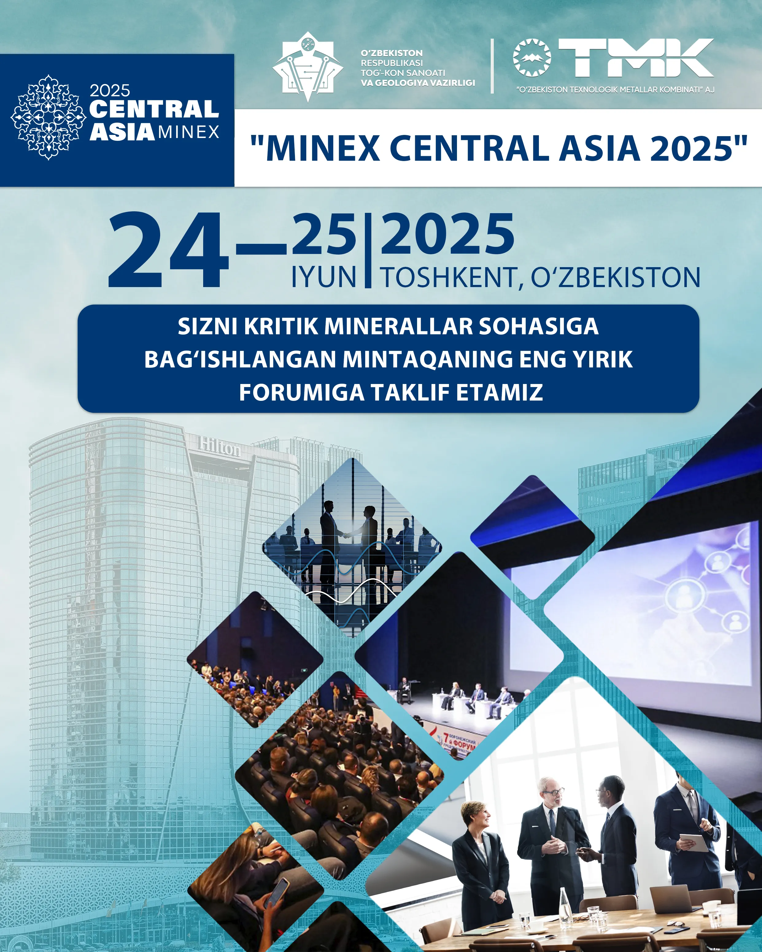 "MINEX Central Asia 2025" forumiga ro‘yxatdan o‘tish boshlandi